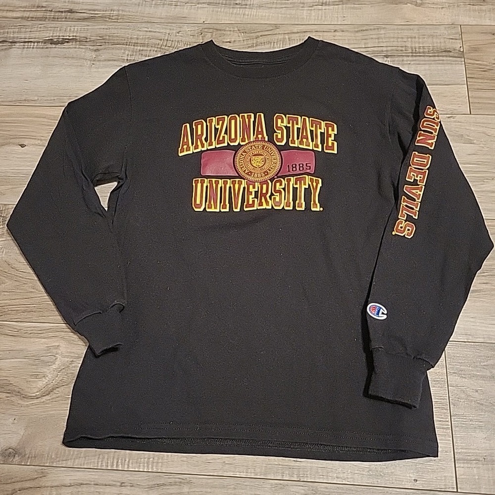 Arizona State T-shirt YM 7-8 Black Sun Devils Long Sleeve Graphic Youth Tee